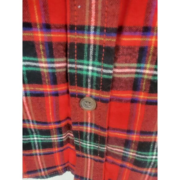 Cat & Jack Boys Red Plaid Flannel Button-Down Shirt XS 4/5 - Picture 4 of 5